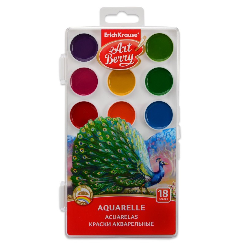 Краски акварельные ArtBerry® с УФ защитой яркости 18 цветов